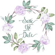 Watercolor floral frame Vintage vector wreath N2