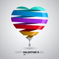 Vector heart made from color stripes Jappy valentines day N2