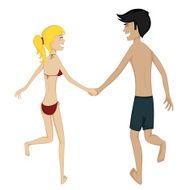 Happy running couple (summertime) N2