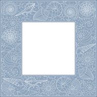 frame with seashells