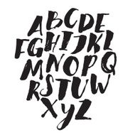 Hand drawn alphabet written with brush pen N4
