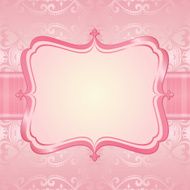 Satin Pink Label with Pattern Background