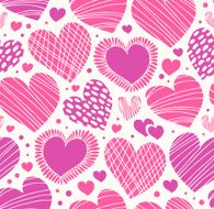 Rose romantic ornamental pattern with hearts