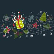 Darc colored multylayered background with christmas drawing elements N2