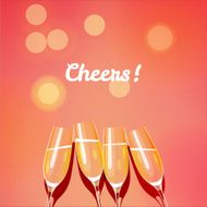 Vector template with group of champagne glasses making a toast