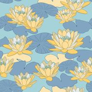 Lotus flowers in seamless pattern N6