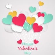 Balloons in the form of hearts Vector illustration
