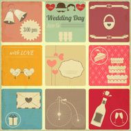 Wedding Set of Retro Cards