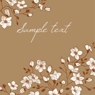 Vector floral card with white magnolia flowers