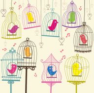 Retro Lovely Birdcage - Illustration N2