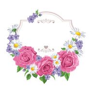 Background with roses and chamomile Card for Mothers Day V