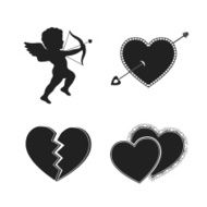 Set of valentine tattoos