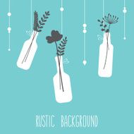 Rustic hanging bottles background