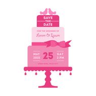 Save the Date - Wedding Card with Cake