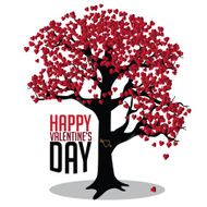 Valentine&#039;s Day tree of hearts