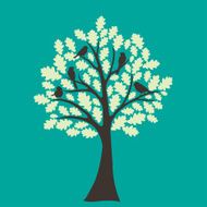 card with floral tree and love bird N3
