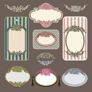 Set of retro roses vintage labels
