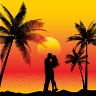 Couple kissing on a beach