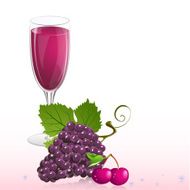 glass of wine with fruit