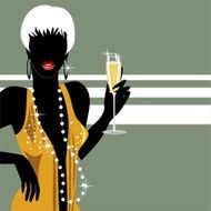 Party girl with champagne