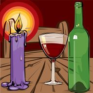 wine in the candle light