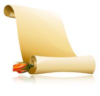 Paper scroll with rose