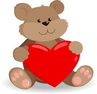 Cute teddy bear holding a big heart N2