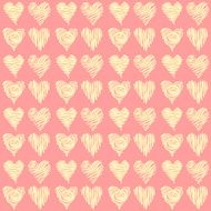 Hand drawn seamless pattern with cute hearts N2