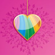 glossy rainbow valentine heart pendant