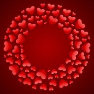 Round hearts vector background N2