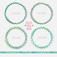 set of beautiful spring wreaths