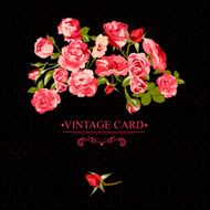 Vintage Floral Card with Roses N9