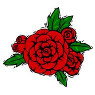 woodcut roses