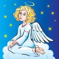 Angel sitting on a cloud