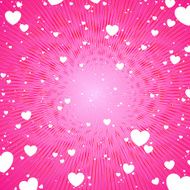 White hearts pink background