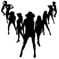 Vector silhouette of a woman N1096
