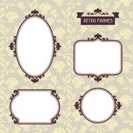 Vintage background photo frames with decorative ornament N4