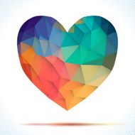 Vector Geometric Mosaic Heart Template for Valentines Day Design N9