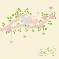 Cute spring vector holiday card N2
