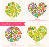 Colorful floral background with leaves and flowers