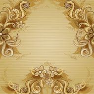 Vintage greeting card with floral motifs in east style N9