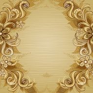 Vintage greeting card with floral motifs in east style N10