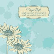 Vintage floral card with chamomiles