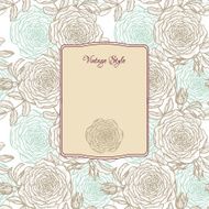 vintage floral card with rose N4