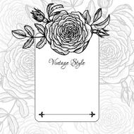 vintage floral card with rose N5