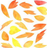 set of leaves painted by watercolor N2