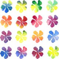 set of flowers painted by watercolor N4