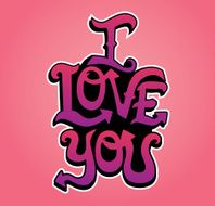 I love you graffiti vector