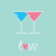 Two glasses of martini Love card