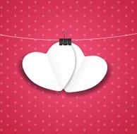 Valentines Day Paper Heart Backgroung Vector Illustration N11